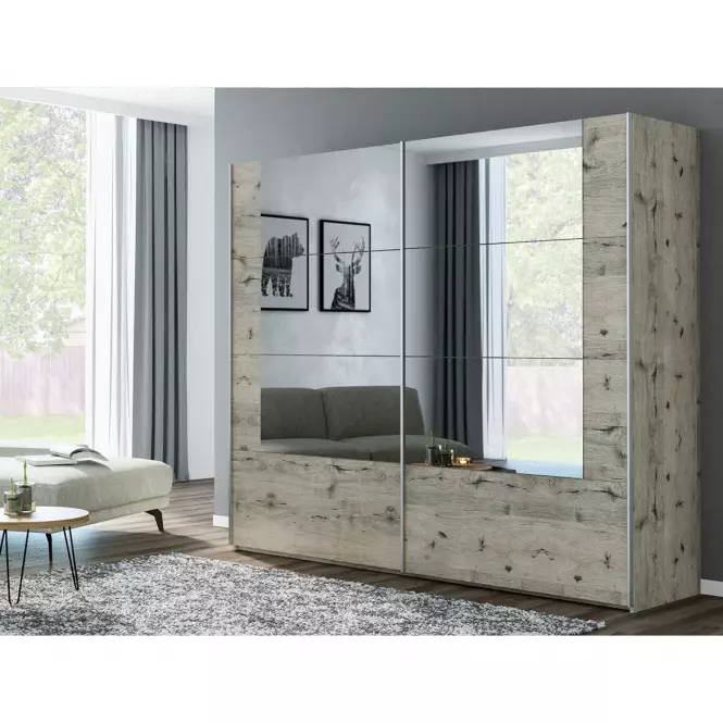 Szafa Talin 250 dąb wellington/lustro
