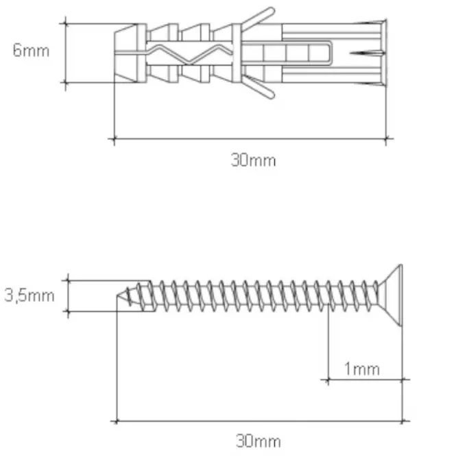 Wkręt-met Kołek rozporowy 6x30 mm
