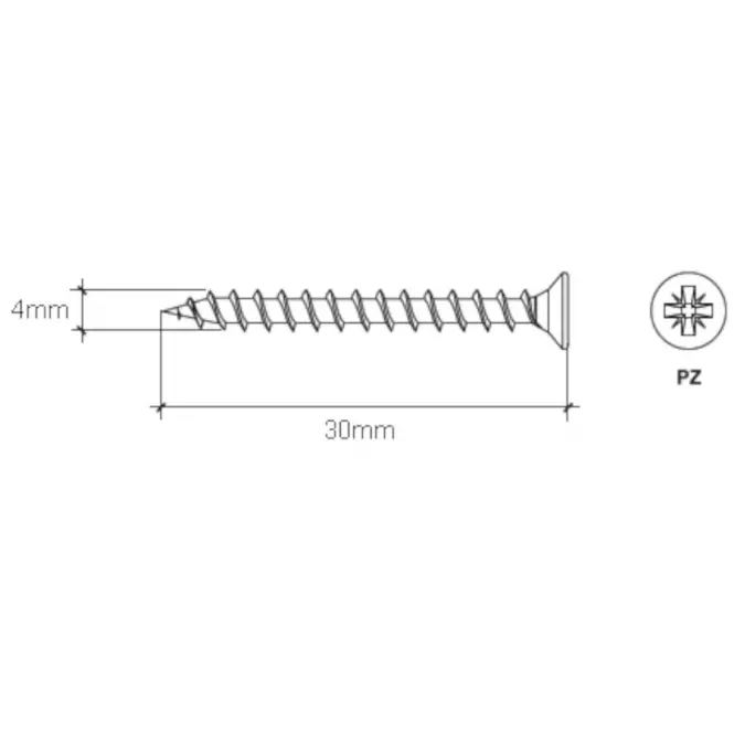 Wkręty hartowane żółte 4,0x30 400