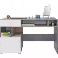Biurko Sigma 125 SI10 beton/biały/dąb