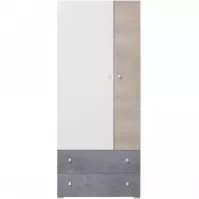Szafa Sigma 80 SI3 beton/biały/dąb