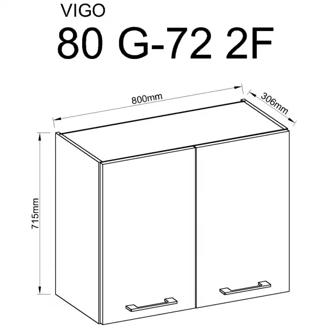 Szafka kuchenna Vigo grafit 80G-2F,3