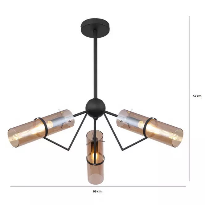 Lampa 15353-3D black LW3