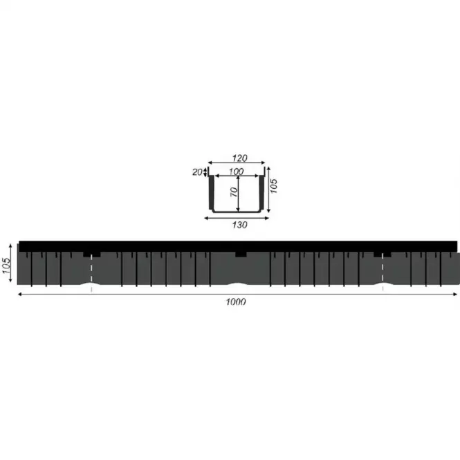 Odwodnienie liniowe KL.C250 1000X130X105