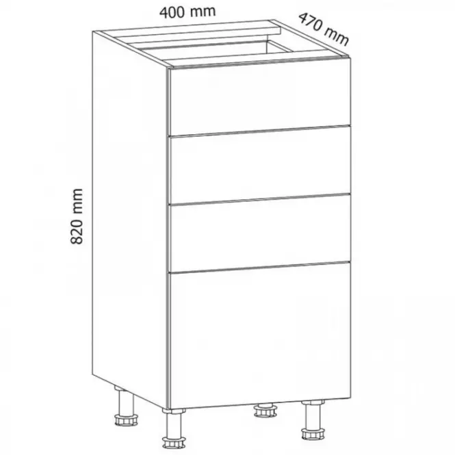 Szafka kuchenna Gardena D40S4 grey