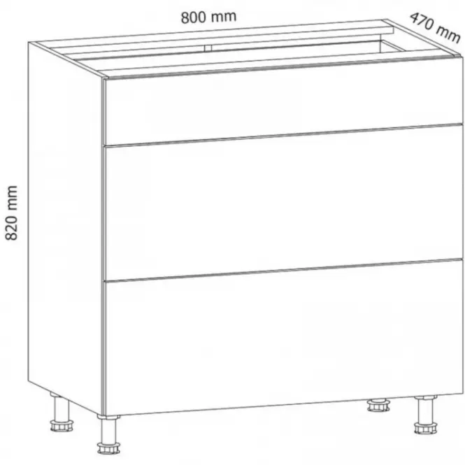 Szafka kuchenna Gardena D80S3 grey