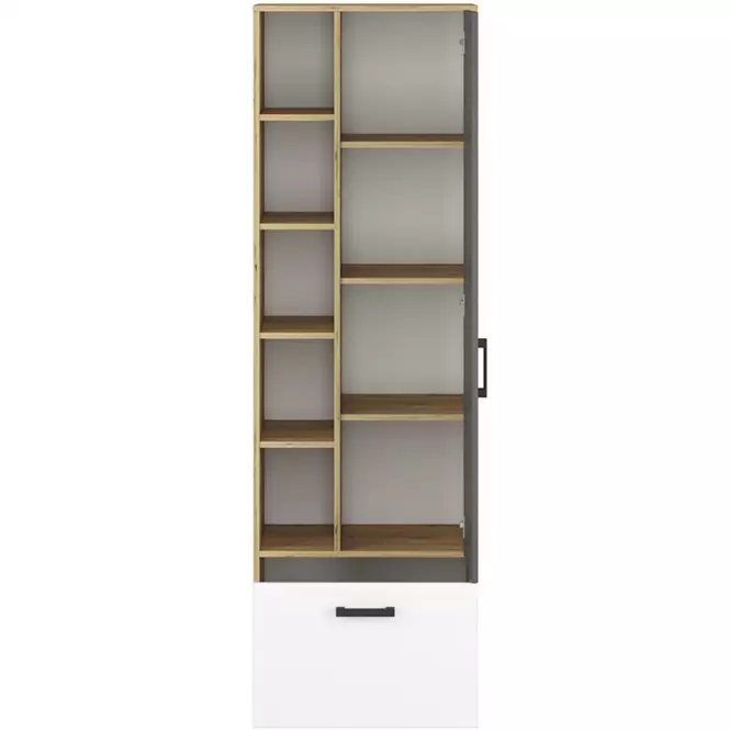Regał 60 Fini 03 dąb artisan/biały/antracyt