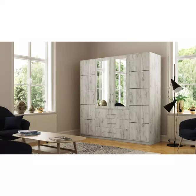 Szafa Bali D4 Dąb wellington/lustro