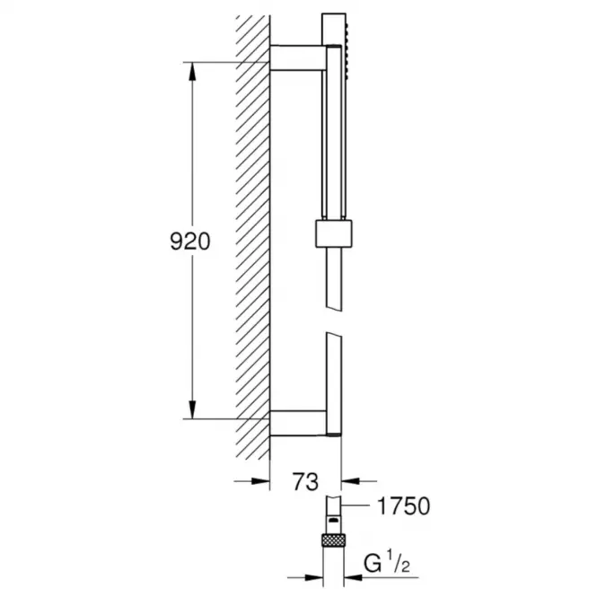 Zestaw prysznicowy z uchwytem 1 strumień EUPHORIA CUBE STICK Grohe 27700000
