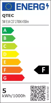 Żarówka LED QTEC C37 5W E14 2700K