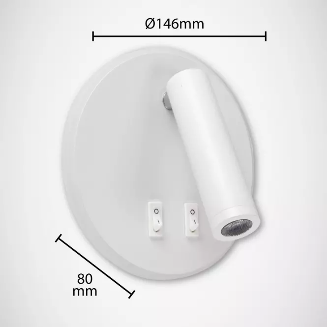KINKIET OTELLO LED C 6W+3W WHITE 03722 K1