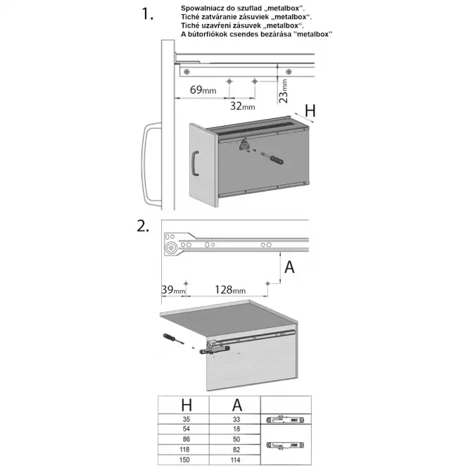 Spowalniacz Do Szuflad Metalbox (2SZT)