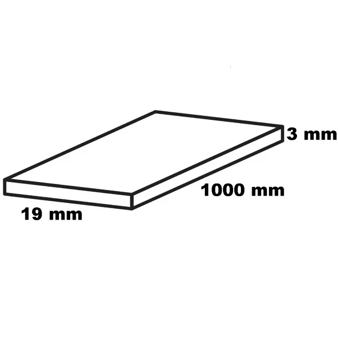Płaskownik PVC biały 19x1000