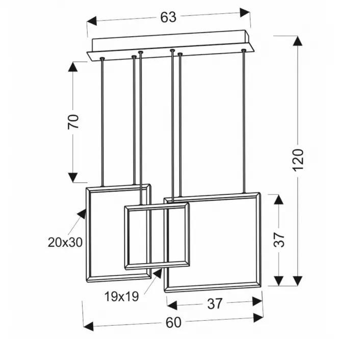 Lampa A0026-330 Keos zwis 54x9 36W LED Biały 4000K