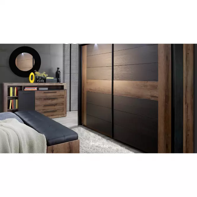 Łóżko+Szafki Nocne Bellevue BLQL161B-N09