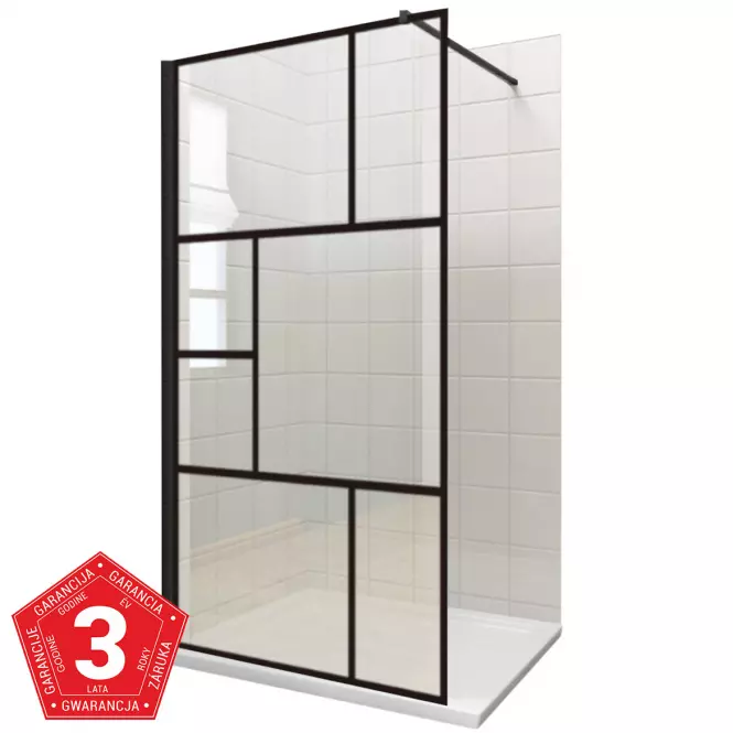 Ścianka WALK-IN NOTTE 120X195 czarna
