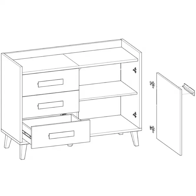 Komoda W6 Werso Riviera/Biały Bryl/Antracyt