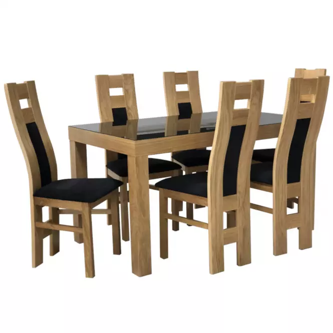 Stół rozkładany St-630 140/180x80cm Br-229 Lacobel Czarny