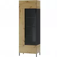 Witryna 1D L/P Lucas 10 Dąb Artisan/Czarny Mat
