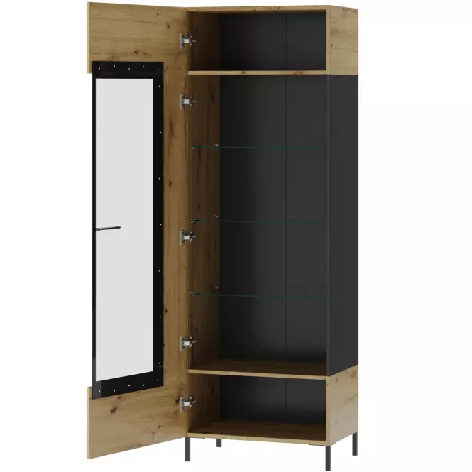 Witryna 1D L/P Lucas 10 Dąb Artisan/Czarny Mat,3