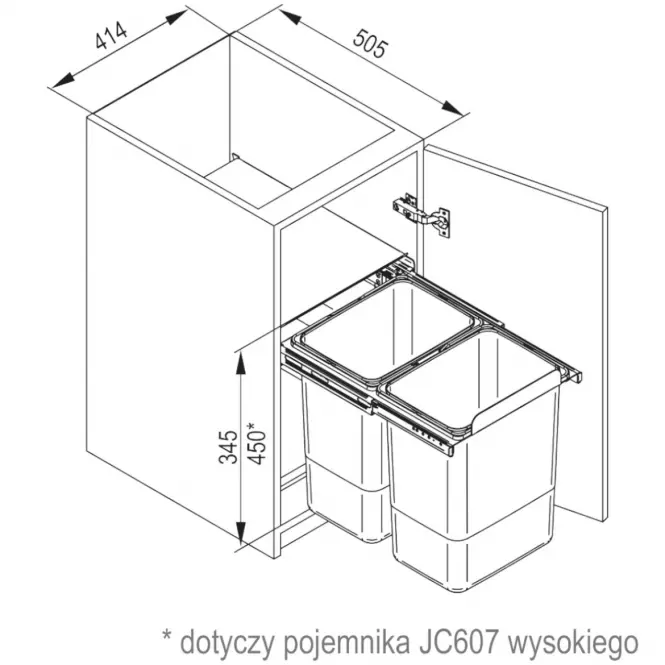 Kosz na śmieci Jc607 Podwójny