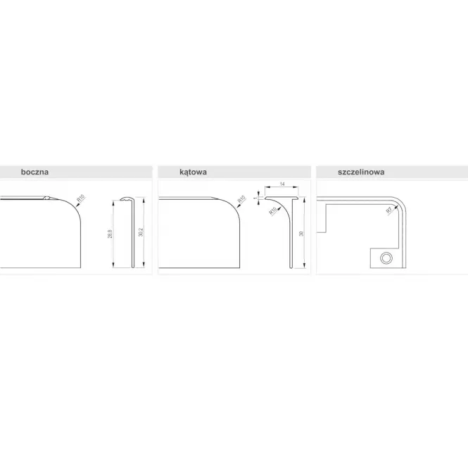Listwa Alu Boczna Prawa Kronospan28