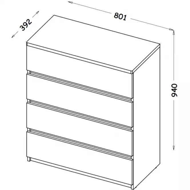 Komoda Arca 4S AR5 Biel Arktyczna