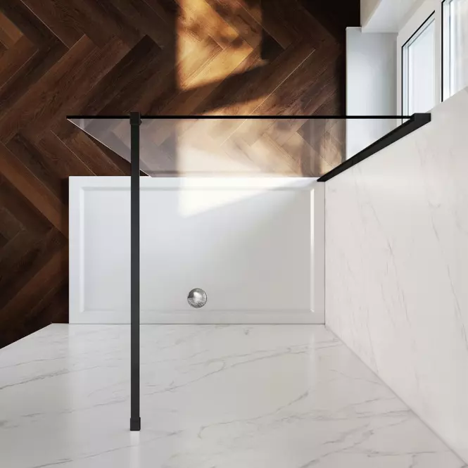 Ścianka WALK-IN Fiord 120x195 czarny profil