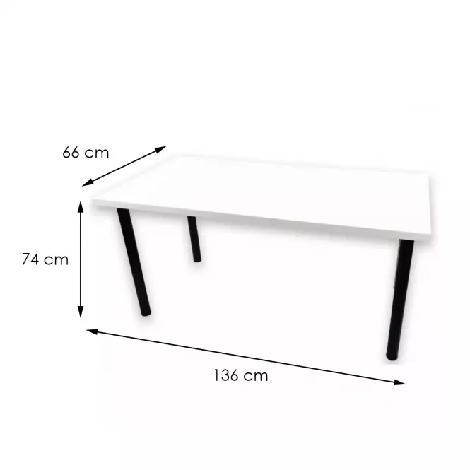 Biurko Gamingowe 136x66x28 Model 1 Biały Top
