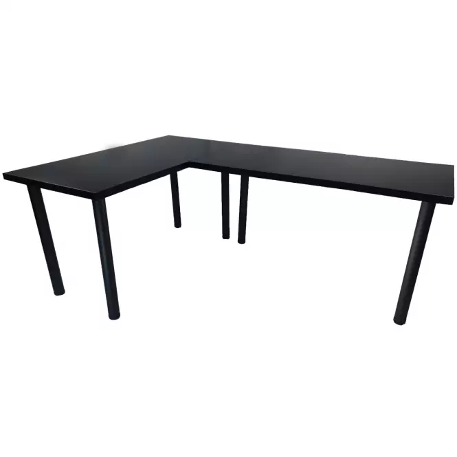 Biurko Gamingowe Narożne 2x 136x66x18 Model 0 Czarny Low