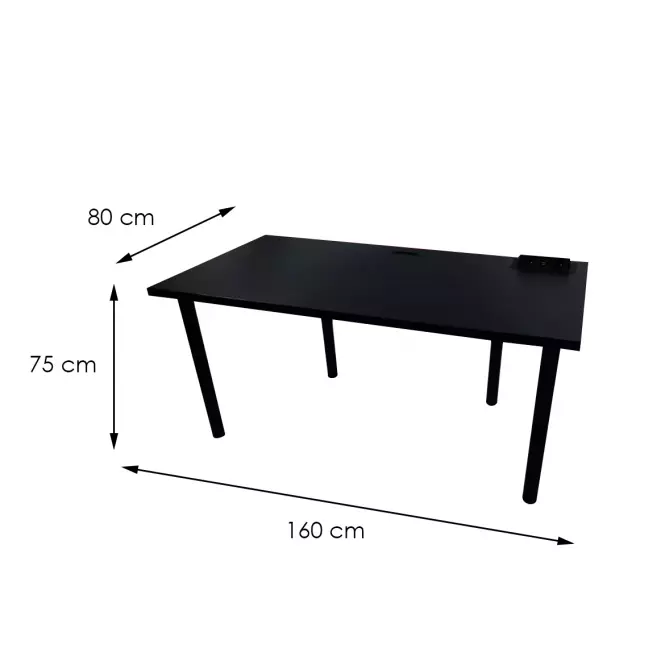 Biurko Gamingowe 160x80x36 Model 3 Czarny Top