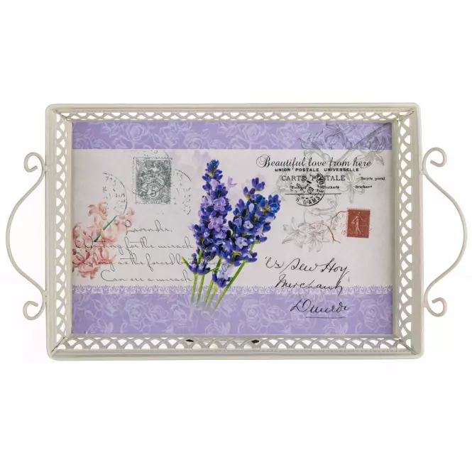 Taca Metalowa Lavender 41x23x4,5/9cm