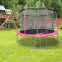 Trampolina ogrodowa COMFORT z drabinką 305cm różowa,3