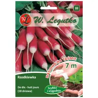 Rzodkiewka De Dix-Huit Jours (18 dniowa) - półdługa, czerwona z białym końcem, bardzo wczesna