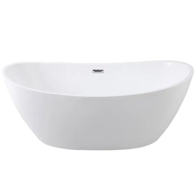 Wanna Wolnostojąca Ayla 170/80 z syf klik-klak z przelewem prostokątnym Slim chrom