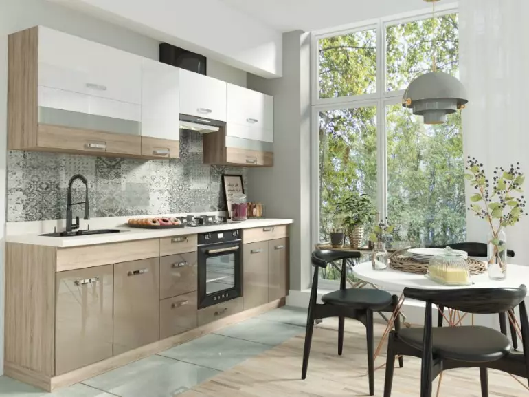 Kuchnia Premio 260 zestaw C plus sonoma/biały/cappuccino połysk