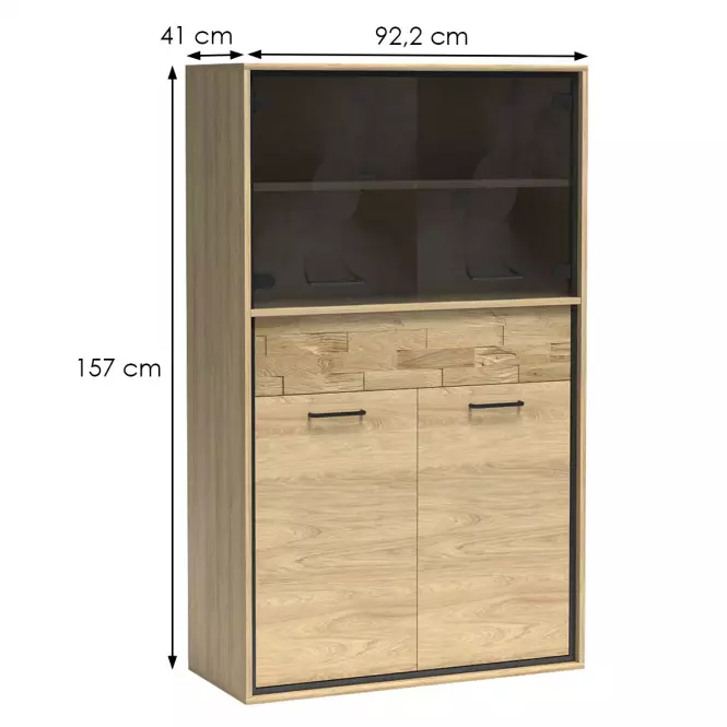 Witryna M5 Mediolan Deska Natural Hikora