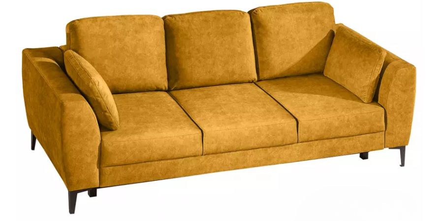 musztardowa sofa