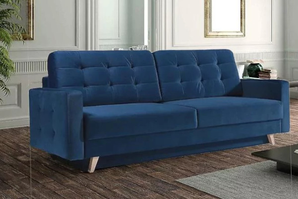 Rozkładana sofa wyposażona w pojemnik na pościel Vegas Kronos 09
